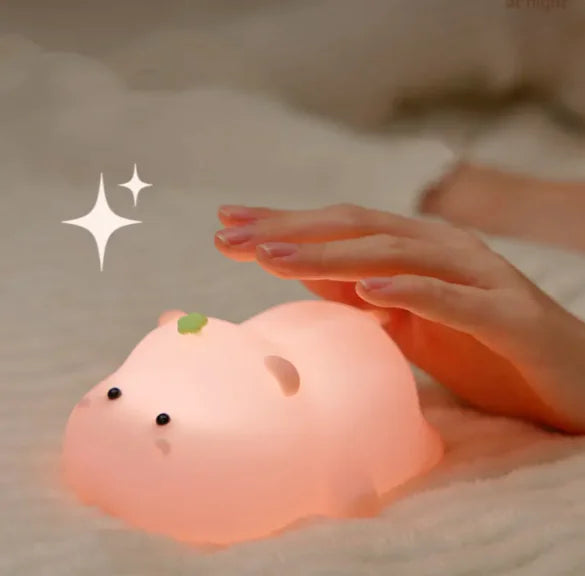 Hippo Silicone Lamp Decompression Night Bedside With Sleeping Light